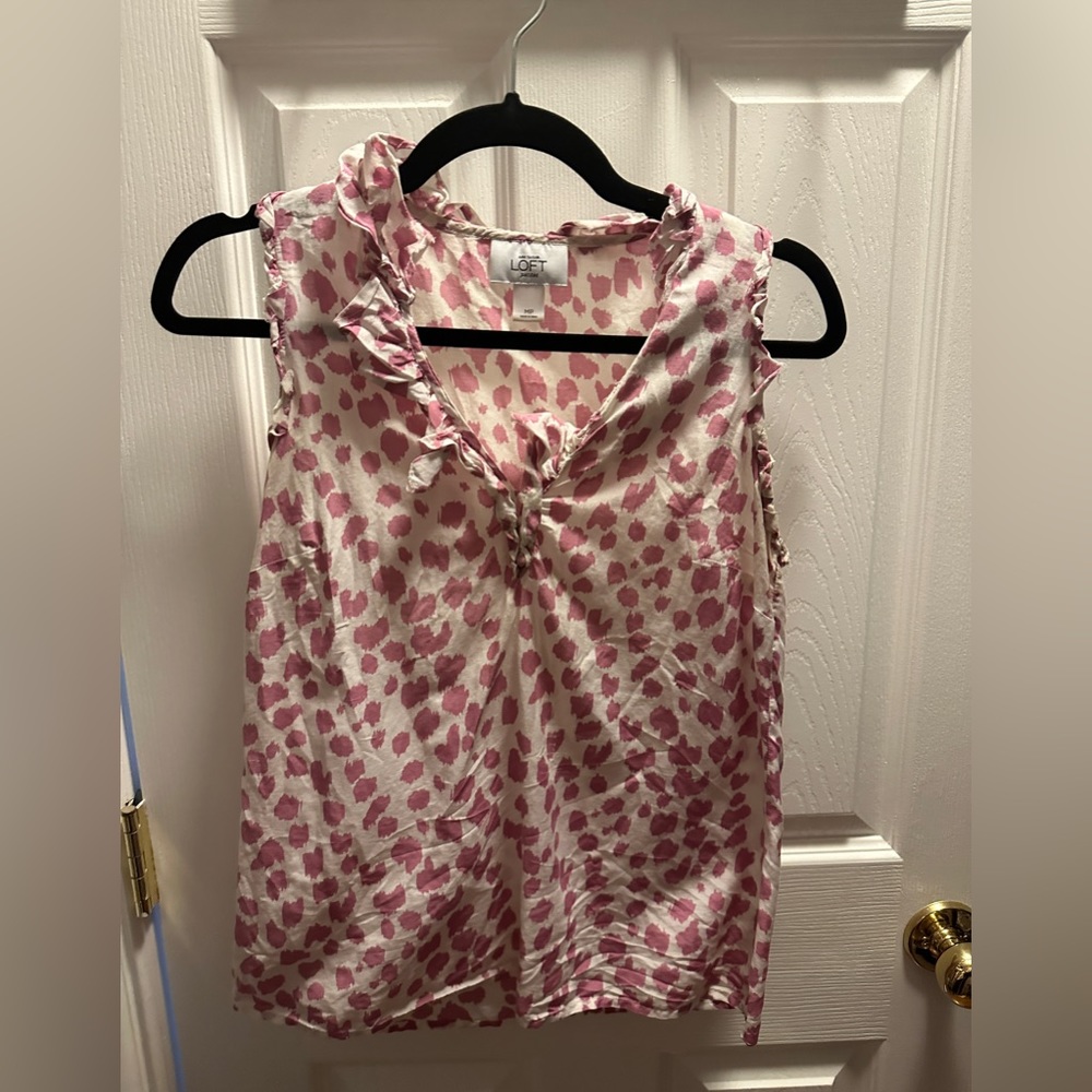 Anne Taylor Loft pink leopard shirt